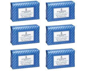 6pz ATKINSONS BLUE LAVENDER Sapone Solido Profumato per il corpo saponetta 125g