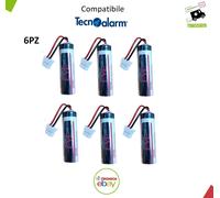 6PZ BATTERIA PILA LITIO LS14500 EVE ER14505 3,6V 2,6Ah CONNETTORE TECNOALARM