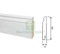 6PZ BATTISCOPA BAROCCO IN MDF BIANCO MM.18X100X2400: