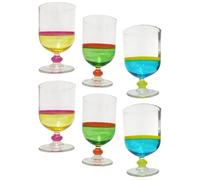 6pz Bicchieri in vetro colorati CERVE cc. 340