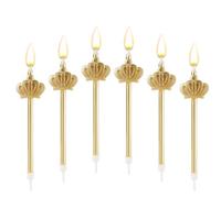 6pz Candele di Compleanno, Candeline per Torta Candelina a Forma di Corona Decorazioni per Torta di Compleanno per la Decorazione di Torte di Compleanno Matrimoni Feste di Laurea (Oro)