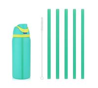 6pz Cannucce di Ricambio per Owala FreeSip Bottiglie d'Acqua da 24/32oz, Cannucce di Plastica Riutilizzabili con Spazzola per la Pulizia Accessori for Bicchieri da 24/32oz (Verde Chiaro)