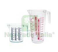 6PZ CARAFFA GRADUATA CON MANICO GRANDE LT.1 Ø CM.11X21H.: