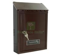 6PZ CASSETTA POSTALE ACCIAIO"GARDEN" COLORE MARRONE TX0080: