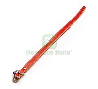 6PZ COLLARE IN CUOIO FELPATO CON CAMPANELLINO X GATTO CM. 33X1,2: