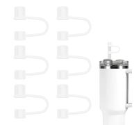6pz Coperchi per in Silicone per Stanley Cup 30 e 40 Once, 10mm Topper per Cannucce A Prova di Perdite Punte per Cannucce Coperchio Cannucce per Stanley Cup Accessori (Bianco)