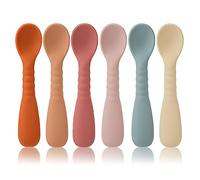 6pz Cucchiaini in Silicone per Bambini, Cucchiai per lo Svezzamento del Bambino Cucchiai per Bambini Cucchiaio da Addestramento per Bambini dai 6 mesi in Su (6 Colori)
