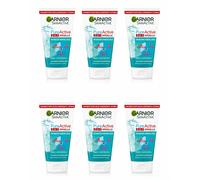 6pz Detergente Scrub viso Garnier Pure Active con argilla pelli miste 150ml