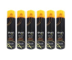 6pz EVIN GOLD Lacca capelli fissag. Extra Forte Olio di Argan Semi di lino 400ml