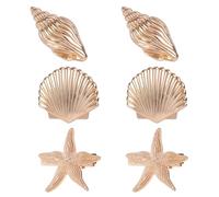 6pz Fermagli Capelli Conchiglia Chiocciola Mare e Stella Marina Per Donne Ragazze, Oro Piccole Clip Oceaniche Metallo Accessori Capelli Vacanze Estive per Ferie Feste Sulla Spiaggia