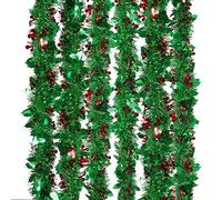 6pz Ghirlanda Natalizia 2m Ghirlanda Natale Artificiale Festone Addobbi Natalizi Decorazione per Albero di Natale Camino Scale Porta Esterni Interni Capodanno (Verde)