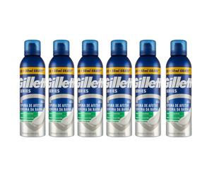 6pz Gillette Schiuma da barba lenitiva profumata Aloe Vera pelle sensibile 250ml