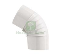 6PZ GOMITO 45¦ PER STUFA A LEGNA PORCELLANATO CLASSIC COL. BIANCO Ï CM. 15: