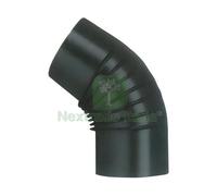 6PZ GOMITO 45¦ PER STUFA A LEGNA PORCELLANATO CLASSIC COL. NERO Ï CM. 15: