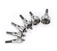 6Pz HSS Seghe a Tazza Drill Hole Saw, Acciaio Inox Lega di Metallo ad Alta Velocità Twist Drill Bit Set di Utensili per Taglio, 16/18,5/20/25/30/32MM
