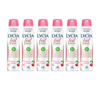 6pz Lycia deodorante fiori di ciliegio Feel Fresh 5 in 1 spray senza alcol 150ml