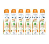 6pz Lycia deodorante pesca e papaya Feel Fresh 5 in 1 spray senza alcol 150ml