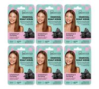 6pz Maschera scrub esfoliante purificante capelli al carbone monodose 25ml