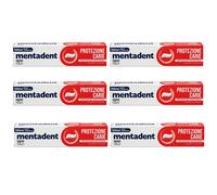 6pz Mentadent dentifricio Protezione Carie fluoro e calcio 100ml