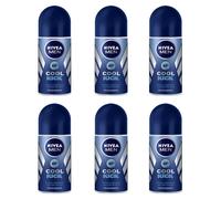 6pz NIVEA MEN COOL KICK deodorante roll-on fresco e vitalizzante 50ml NUOVO