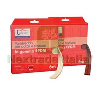 6PZ PARAFREDDO IN GOMMA PROFILO "E" MM.9H. ROTOLO DA MT.6 COLORE MARRONE :