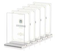 6Pz Porta Avvisi da Tavolo A5, Porta Menù da Tavolo A5 con Base, Espositore Pubblicitario, Porta Cartelli in Acrilico A5, Supporto per Cartelli A5 con Doppia Faccia a Forma di T, per Ristoranti, Hotel