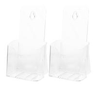 6Pz Porta Depliant Trasparente in Acrilico Per Tavolo E Studio