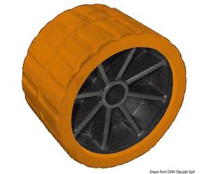 6PZ RULLO/RULLI LATERALE RICAMBIO PER CARRELLO BARCA D.120 MM ARANCIO 0202904