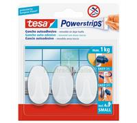 6PZ TESA POWERSTRIPS 3 GANCI AUTOADESIVO BIANCO PICCOLI: