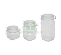 6PZ VASO ERMETICO IN VETRO PER ALIMENTI 'FIDO' 500 ML:
