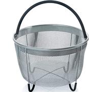 6QT Cestello Vapore,Cestello Verdura,Cestelli Per Cottura,Acciaio INOX Con Manico Per Instant Pot Accessories,Fits Most A Pressione Pot - Verdure A Vapore, Uova - Nero
