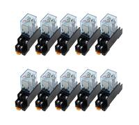 6set 12V 24V DC 110V 220V 380V AC Coil Power Relay LY2NJ 8 Pin HH62P JQX-13F with Socket Base(AC,36V) Controls Relays
