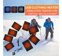 6Set Electric Clothes Heating Pads, 3 Gears Temperature Adjustable USB Heating Pad Waterproof Heatings Pads Outdoor Thermal Winter Heatings Vest Warm Pants Heated Pad for Heated Clothing