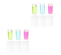 6Sets Reusable Silicone Nail Stamper Set Manicure Tool Assorted Colors