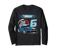 6th Birthday Bruh Racing Car Party Outfit 6 Year Old Boys Maglia a Manica