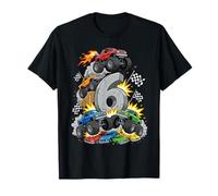 6th Birthday Monster Truck Racing Birthday Boy Party Maglietta