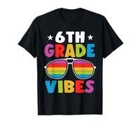 6th Grade Back To School Sunglasses Vibes Retro First Day Maglietta