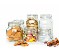 6tlg Set Bicchieri Porta Vivande 2x1, 5L 2x1L 2x500ml Chiusura a Ferro