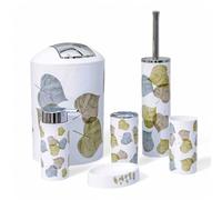 6tlg Set da bagno Set di accessori da bagno dispenser di sapone titolare WC spazzola da bagno, Punkten rot