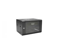 6U wall mounting cabinet 19" rack 600x450, glass door, mounted, 60kg, grey (RAL 7035)