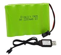 6V 2200mAh Ni-MH 5 AA Batteria Ricaricabile Con Connettore SM-2P Nero A 2 Pin E Cavo Di Ricarica USB Per Veicoli RC Truck Cars 6V