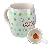 6vibes Molang Tazza Grande Dolce 400 ml in Porcellana - Naturale per Caffè e Tè - Con Piupiu