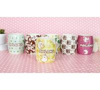 6vibes Molang Tazza Grande in Porcellana - 400 ml - Ananas Gelato per Caffè e Tè - Con Piupiu