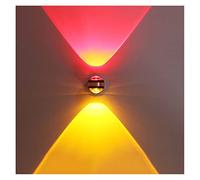 6W LED Double Head Crystal Wall Lamp Modern Indoor Hotel Decoration Light Living Room Bedroom Bedside Aisle Sconce Lights Lamp (Color : 2 Heads Green) (Red and Yellow)