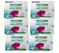 6x 100g Heitmann Gallseife Mirati Fasertiefe Pretrattamento La Forza Il Natura