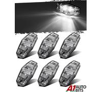 6x 12v 2 LED Lato Anteriore Bianco Luci Chiare Cornice Cromata Indicatore Camion