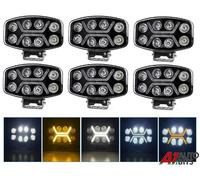 6X 12V 24V 10" Jumbo Ovale LED Spot Lamp Duale Bianco E Ambra DRL Luce Di Guida