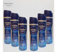 6x 150ml Nivea Men Fresco Active 48h Deodorante Protezione Spray Senza Alluminio