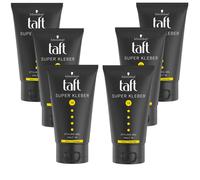 6x 150ml Schwarzkopf Taft Men Super Kleber Gel Styling Uomo Forte