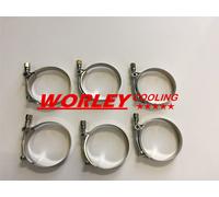 6x 2.5" inch 63mm Turbo Pipe Hose Coupler T-bolt Clamps Stainless Steel 66-74mm